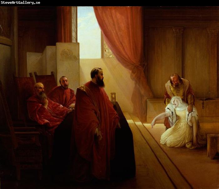 Francesco Hayez Valenza Gradenigo before the Inquisition